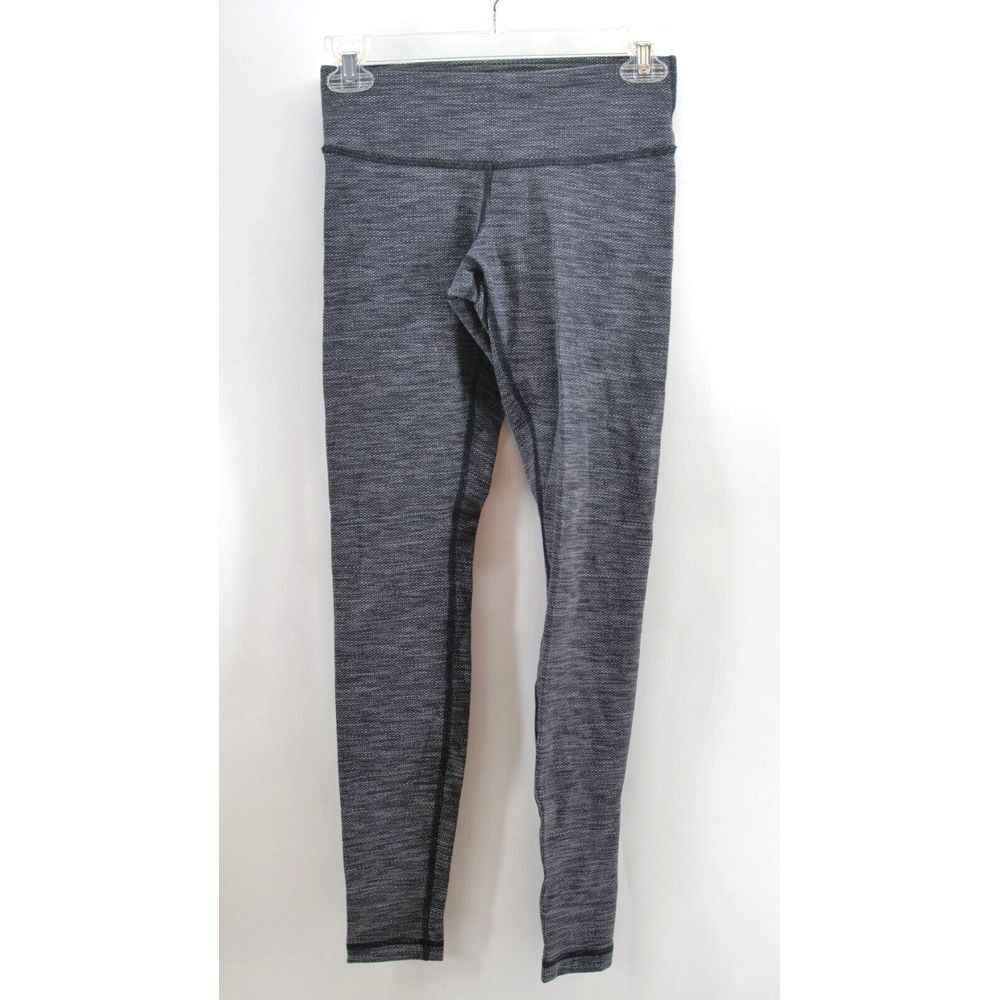 Lululemon Wunder Under Pant III Coco Pique Black White Size 4‎
